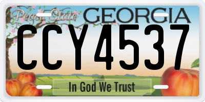 GA license plate CCY4537