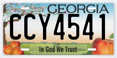 GA license plate CCY4541