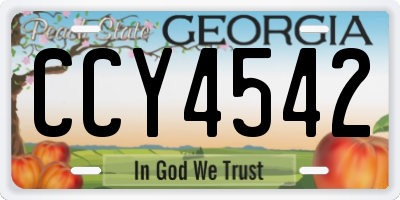 GA license plate CCY4542