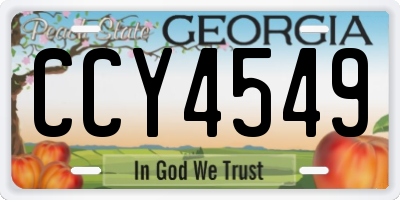 GA license plate CCY4549