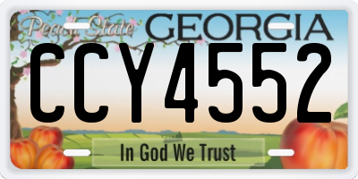 GA license plate CCY4552
