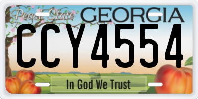 GA license plate CCY4554