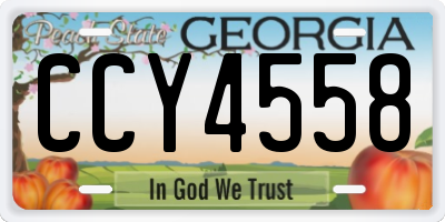 GA license plate CCY4558