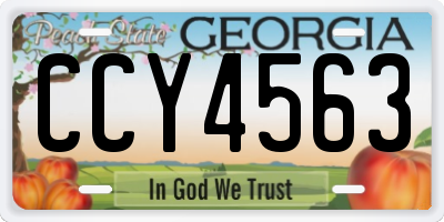 GA license plate CCY4563