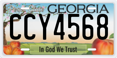 GA license plate CCY4568