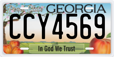 GA license plate CCY4569