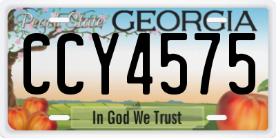GA license plate CCY4575