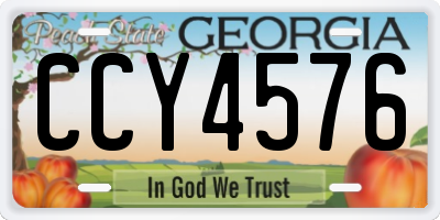 GA license plate CCY4576