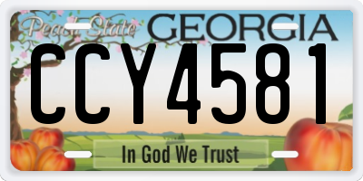 GA license plate CCY4581