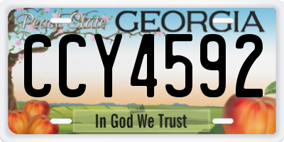 GA license plate CCY4592