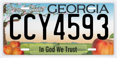 GA license plate CCY4593