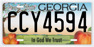GA license plate CCY4594
