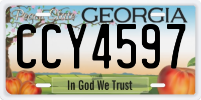 GA license plate CCY4597