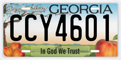 GA license plate CCY4601