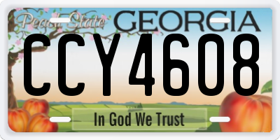 GA license plate CCY4608