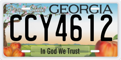 GA license plate CCY4612