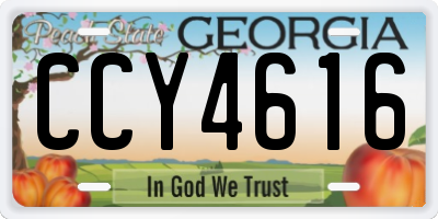 GA license plate CCY4616
