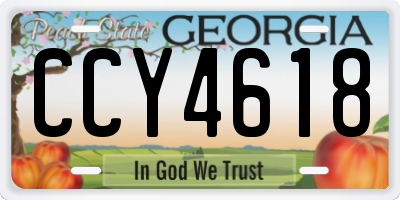 GA license plate CCY4618
