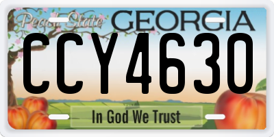 GA license plate CCY4630