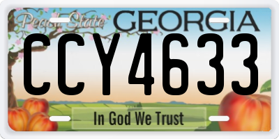 GA license plate CCY4633