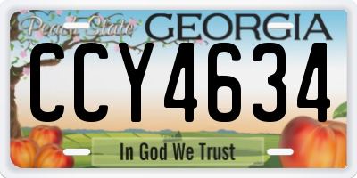 GA license plate CCY4634
