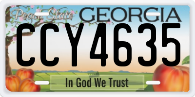 GA license plate CCY4635