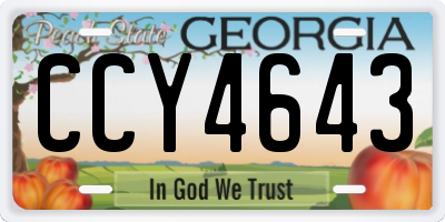 GA license plate CCY4643
