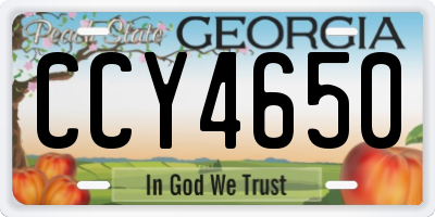 GA license plate CCY4650