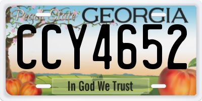 GA license plate CCY4652