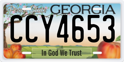 GA license plate CCY4653