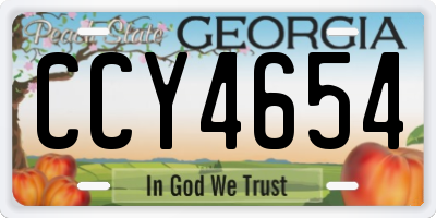 GA license plate CCY4654