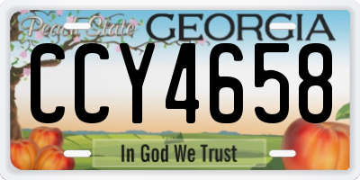 GA license plate CCY4658