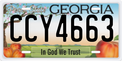 GA license plate CCY4663