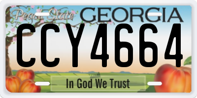GA license plate CCY4664