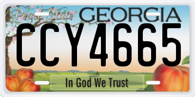GA license plate CCY4665