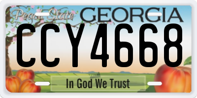 GA license plate CCY4668