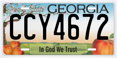GA license plate CCY4672