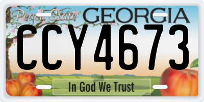 GA license plate CCY4673