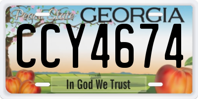 GA license plate CCY4674