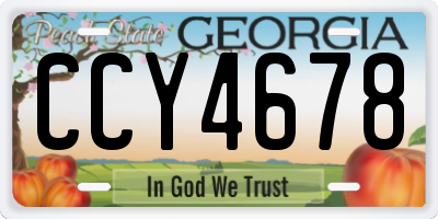 GA license plate CCY4678
