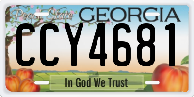 GA license plate CCY4681
