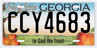 GA license plate CCY4683