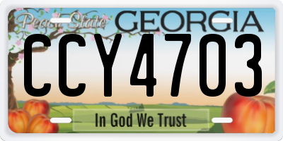 GA license plate CCY4703