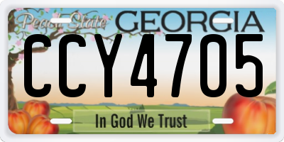GA license plate CCY4705