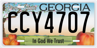 GA license plate CCY4707