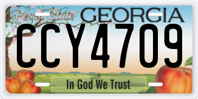 GA license plate CCY4709