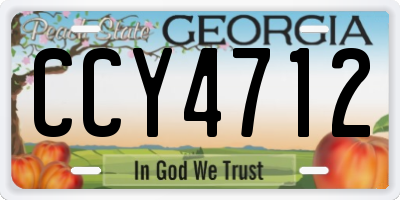 GA license plate CCY4712