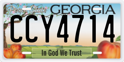 GA license plate CCY4714