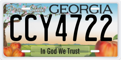 GA license plate CCY4722
