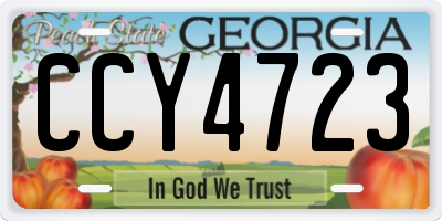 GA license plate CCY4723